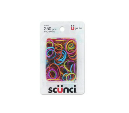 SCUNCI JUEGO DE 250 GOMAS PARA EL CABELLO