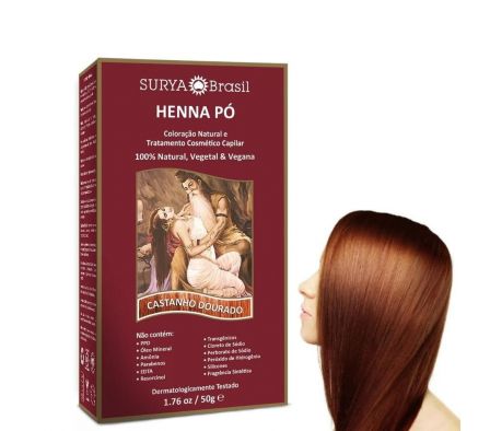 SURYA HENNA POLVO CASTAÑO DORADO 50GR